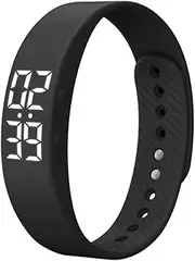 SEWACC Intelligent LED Sports Smart Watch with Adjustable Silicone Strap Durable and Safe Accurately Tracks Steps Distance Calories for Daily Exercise Plans Black