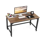 Costway 120cm Mobile Computer Desk Bench Rolling Study Table PC Laptop Writing Workstation Home Office Natural