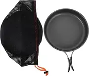 YARNOW 1 Set Outdoor Camping Frying Pan Multi Function Nonstick Barbecue Pan with Storage Bag for Easy Carrying for Cooking Steak Bacon Eggs More