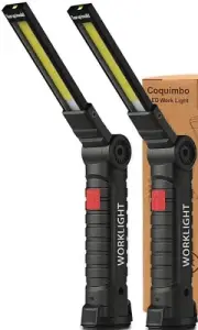 Rechargeable LED Work Light Grill Magnetic Base 5 Modes 360° Rotate 2Pack Black