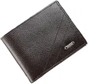 [Generic] Bifold Wallets for Men Card Leather Pocket Wallet, Bifold Wallet, Minimalist (Dark Coffee, One Size)