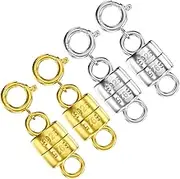 OHINGLT 925 Sterling Silver Magnetic Necklace Clasps and Closures,Gold and Silver Magnetic Clasp Converter for Jewelry Making Supplies,Chain Extender Connector for Small Necklace Bracelet