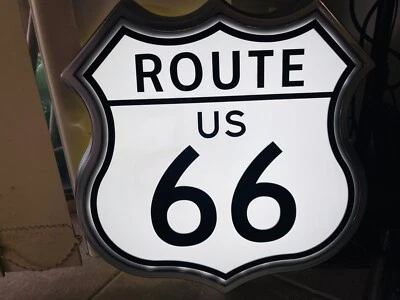 ROUTE 66 Light up beer sign retro Heavy Layer Perspex Mancave WOW !