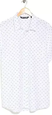 NWT Travis Mathew White Gone Wild Patterned Short Sleeve Shirt Mens XXL