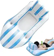 Moreeulsi Pool Raft | Inflatable Float Lounger Bed | Relaxation Swim Lounger with Cup Holder for Pool Beach Lake Travel Backyard Vacation