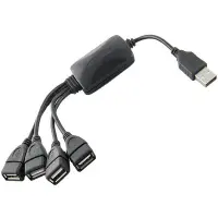 在飛比找Yahoo!奇摩拍賣優惠-【易控王】4孔USB集線器 一拖四USB HUB 轉接線式設