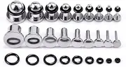 [TBOSEN] 18PCS Surgical Stainless Steel Stretching Kit Plugs Expander Single Flat Top Body Piercing Jewelry Set 14G-00G