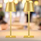 Yogaret 2 Pack Gold Rechargeable Table LampsCordless Lamp with 6000mAh Batter...