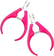 Baluue 2pcs Cuticle Nipper Set for Manicure Stainless Steel Nail Cuticle Trimmer Catcher Professional Nail Tool for Home Salon
