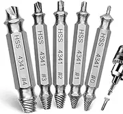 5 Pcs Screw Extractor Set for Damaged or Broken Bolts and Screws (Silver)