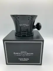 Edwin Jagger Porcelain Black Shaving Bowl with Handle