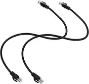 2pcs Gigabit Network Cable Cat6 LAN Cable Ethernet Cord for Routers Computers Black