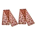 2pcs Fall Table Runner Maple Leaf Pattern Rust Red Elegant Style Home Decoration