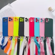 Crossbody Strap Silicon Phone Case For iPhone 15 13 12 11 14 Pro Max X XR XS Max