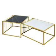 Costway Nesting Coffee Set of 2 Side Table White
