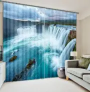 3D River Waterfall 644 Blockout Curtain Printing Curtains Drapes Fabric Window