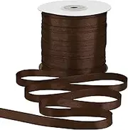 Gliberli Brown Satin Ribbon 3/8 inch X 200 Yards Fabric Large Ribbons for Gift Wrapping Bows Bouquet Sewing Craft Home Decor Hair Floral
