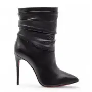 Christian Louboutin Ishtar Leather Boots 100mm in Black EU 37 US 6.5 - $1995 NWB