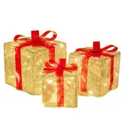 NNETM Sparkling Trio: Festive LED Christmas Gift Boxes Set