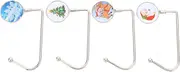 MOBUTOFU Xmas Sock Holders Christmas Sock Metal Hook 4 Pack Christmas Decorative Hooks Fixed Metal Hangers