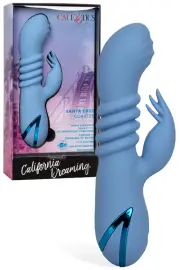 California Exotic Santa Cruz 8" Thrusting G Spot Rabbit Vibrator with Triple Flicking Teaser