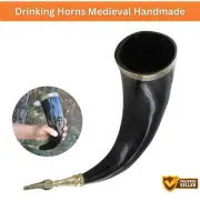 Viking Drinking Horns Medieval Handmade Real Horn Mugs/Cups | patterned