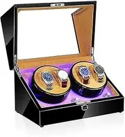 [HVDBKTS] Watch Winder Box, Led Light 5 Rotation Mode Automatic Mechanical Watches Display Box Available in 5 Styles Accessories, e, FANDIAO