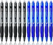 BAYTORY 12Pcs Clicker Erasable Gel Pens, 0.5mm Retractable Fine Point Black and Blue Ink Rub Out Pen, Writhing Comfortable to Use for Taking Marking Planner Crossword Puzzles (Black & Blue)