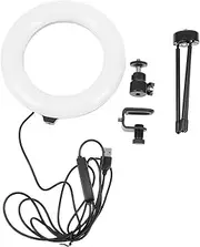 1Set LED Fill Light with Brightness for Live Streaming Video Calls Desk Tripod Included for Makeup Photography Home Office Use