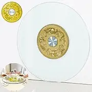 60-120 cm/24-47 inch Glass Serving Lazy Susan Rotating 360° Clear Rotating Serving Plate for Kitchen Restaurant Dining Table Easy to Share All Food Easy to Clean 110cm/43.3in(100cm/39.3in)