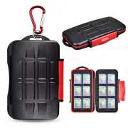 Water-Resistant Memory Card Holder Storage Case Box fit 12 SD SDHC SDXC Cards