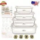 Eco-Friendly Airtight Glass Meal Prep Containers - 4 Sizes for Versatile Storage