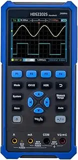 HDS2202S 2CH Digital Oscilloscope 200Mh/z Bandwidth 1GSa/s Sample 3-in-1 USB True RMS Multimeter 25MH/z Waveform Generator