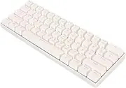 61 Key Mechanical Keyboard with LED Backlit, 60% Gaming Keyboard with Two Color keycaps, Keyboard for Windows 98 2000 7 8 10 XP ME and for OS X (White Red Switch)