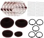 EXQUIMEUBLE 1 Set Women Hair Bun Maker Tool with Invisible Hair Nets Clips Fishtail Braid Tools for Everyday Special Occasions Seamless Design for Elegant Hairstyles