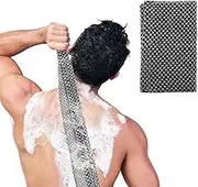 Exfoliating Back Scrubber for Shower, Body Back Scrubber Towel for Shower, Bath Wash Cloth Back Washer Deep Clean(Black-Checkered)