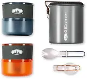 GSI Outdoors Halulite MicroDualist, 2-Person Ultralight Backpacking Cooking and Eating Set, 50277