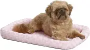 Bolster Dog Bed 24L-Inch Pink Dog Bed or Cat Bed w/Comfortable Bolster | Ideal