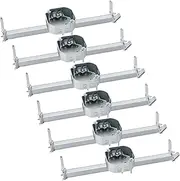 Therwen 6 Pcs Adjustable Fan Electrical Box Brace 14.2 Inches Long Silver Ceiling Fan Mounting Bracket for Fans and Light Fixtures