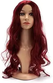 BERRYLION Synthetic Curly Wig|Deep Wave Frontal Wig|Wigs for Black Women&White Women (Wine Red)