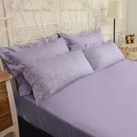 在飛比找momo購物網優惠-【Fotex 芙特斯】極光紫卉-雙人5尺床包組 含二件壓框枕