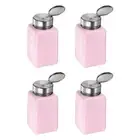 4PCS 200ML(6.8oz) Push Down Alcohol Dispenser Pump Liquid Press Bottles Pink