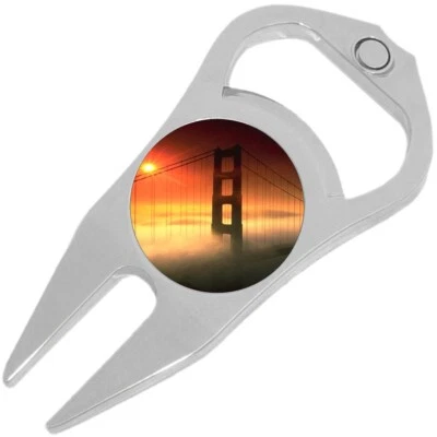 Gate Bridge Fog Golf Ball Marker Divot Repair Tool Bottle Opener