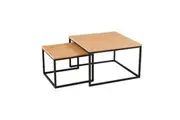VI Vidal MDF Top Metal Base 2 Piece Coffee Table Set