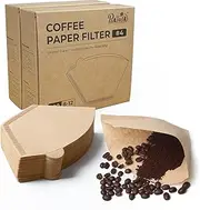 [PakTalk] 200 Count Cone Coffee Filters #4, Natural Brown Paper Cone Shaped Coffee Filters for Pour Over and Drip Coffee Maker (100 Count, Pack of 2)