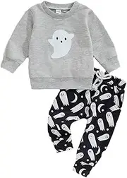 [Generic] Teen Girls Leggings Applique Long Sleeve Sweatshirt Pumpkin Print Pants Two Piece Set Cute Pants Teen Girls