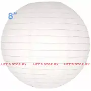 48 White 8" Paper Chinese Lantern Lamp Shade Wedding Party Decoration Supplies