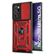 2PCS Slide Camera Lens Case for Samsung Galaxy S20 FE 5G Military Grade Bumpers Armor Cover For GalaxyS20 FE 5G - Red SamsungS20 FE 5G
