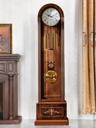 機械鐘錶客廳落地鐘德國赫姆勒機芯別墅中式座鐘進口金絲檀木機械立式鐘表