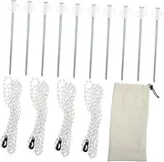 ifundom 1Set Outdoor Camping Tent Windproof Rope Includes Stakes Reflective Cords Cord Adjusters and Storage Bag for Enhanced Tent Stability and Safety